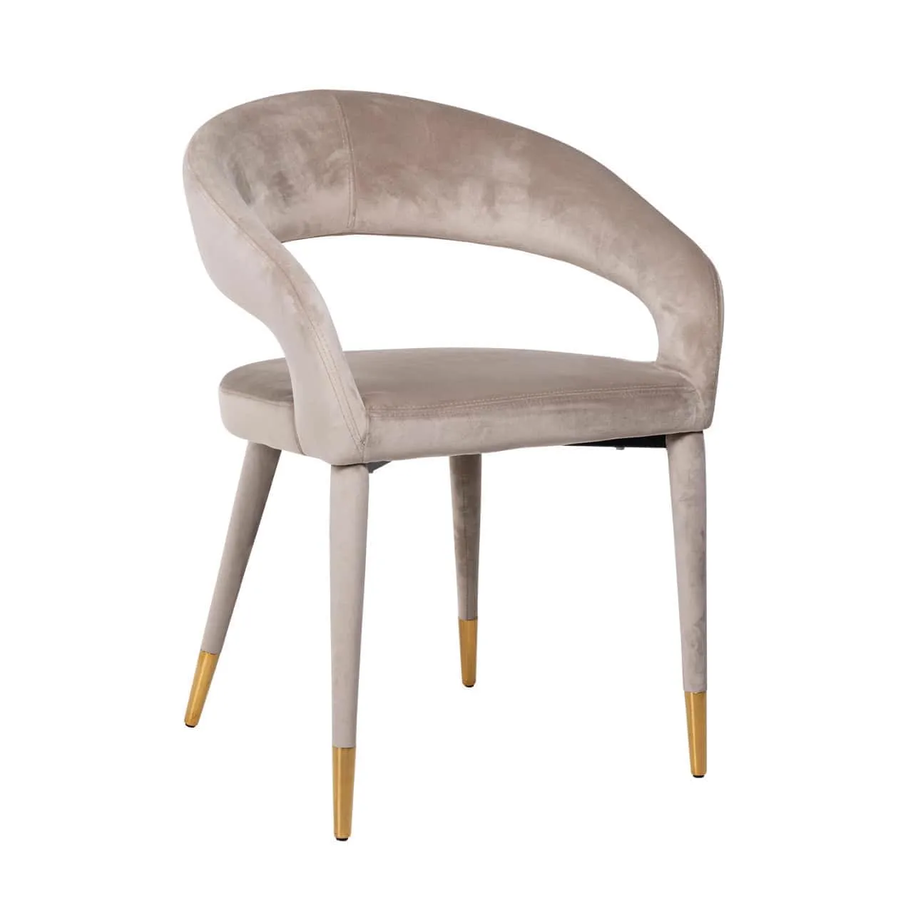 Dining chair Gia khaki velvet flame retardant - Richmond Interiors