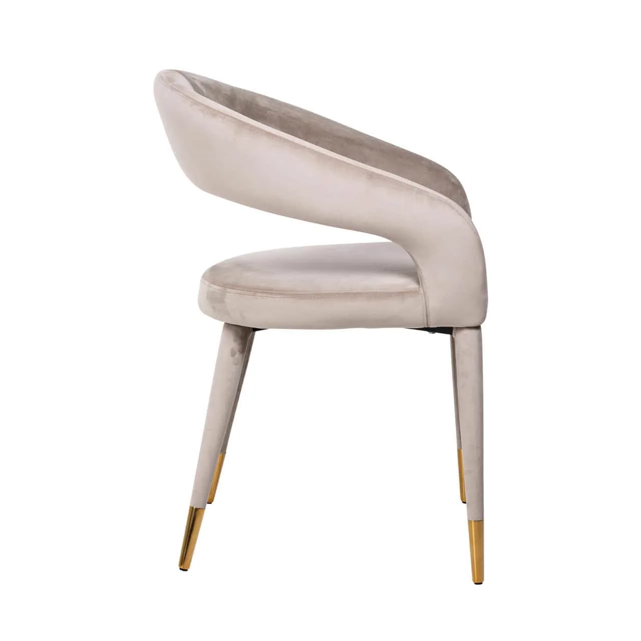 Dining chair Gia khaki velvet flame retardant - Richmond Interiors