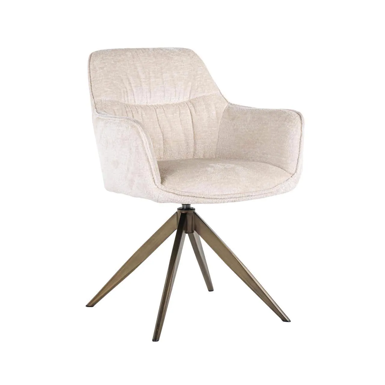 Dining Chair Aline FR white chenille swivel fire retardant - Richmond Interiors
