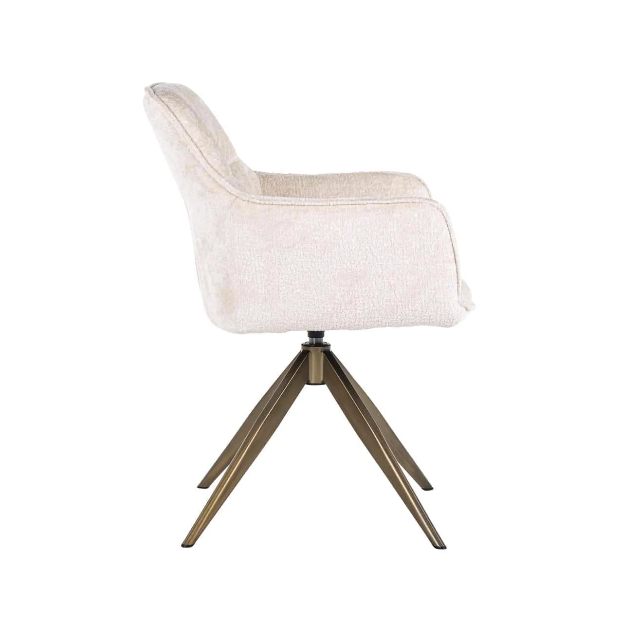 Dining Chair Aline FR white chenille swivel fire retardant - Richmond Interiors