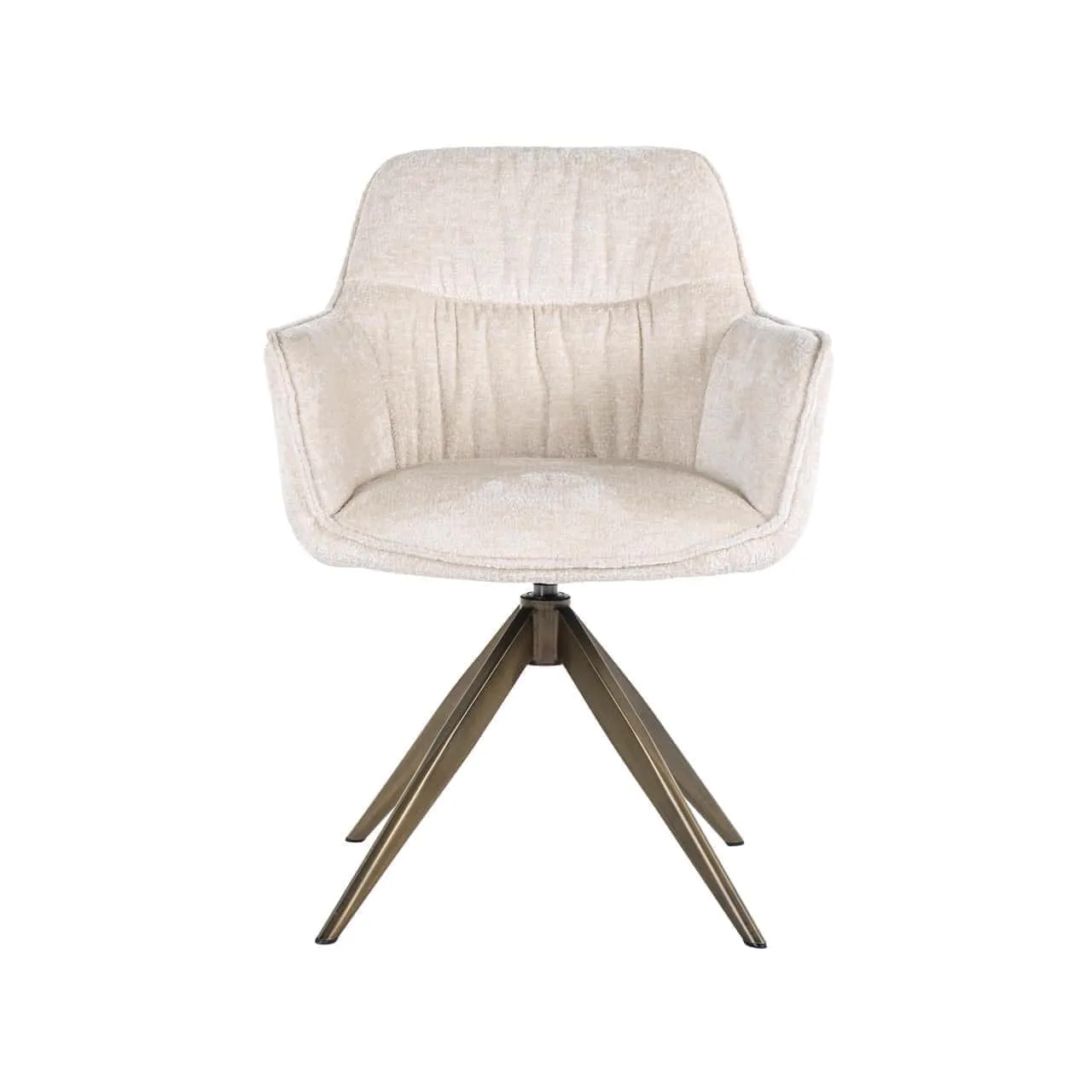 Dining Chair Aline FR white chenille swivel fire retardant - Richmond Interiors