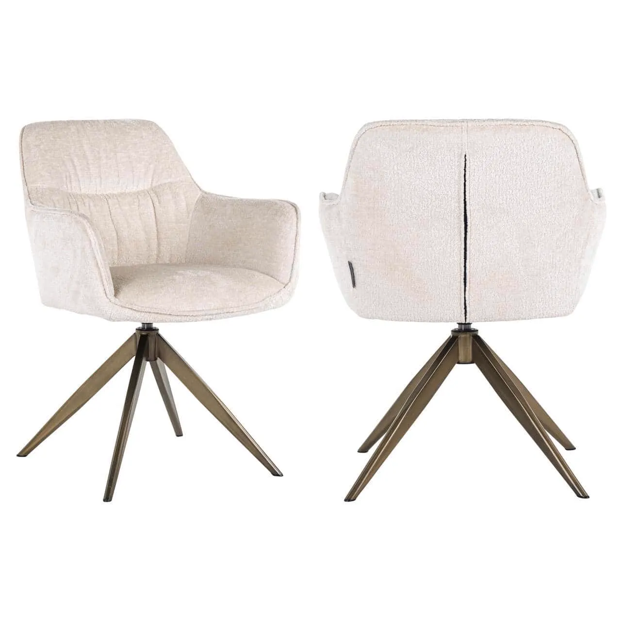 Dining Chair Aline FR white chenille swivel fire retardant - Richmond Interiors