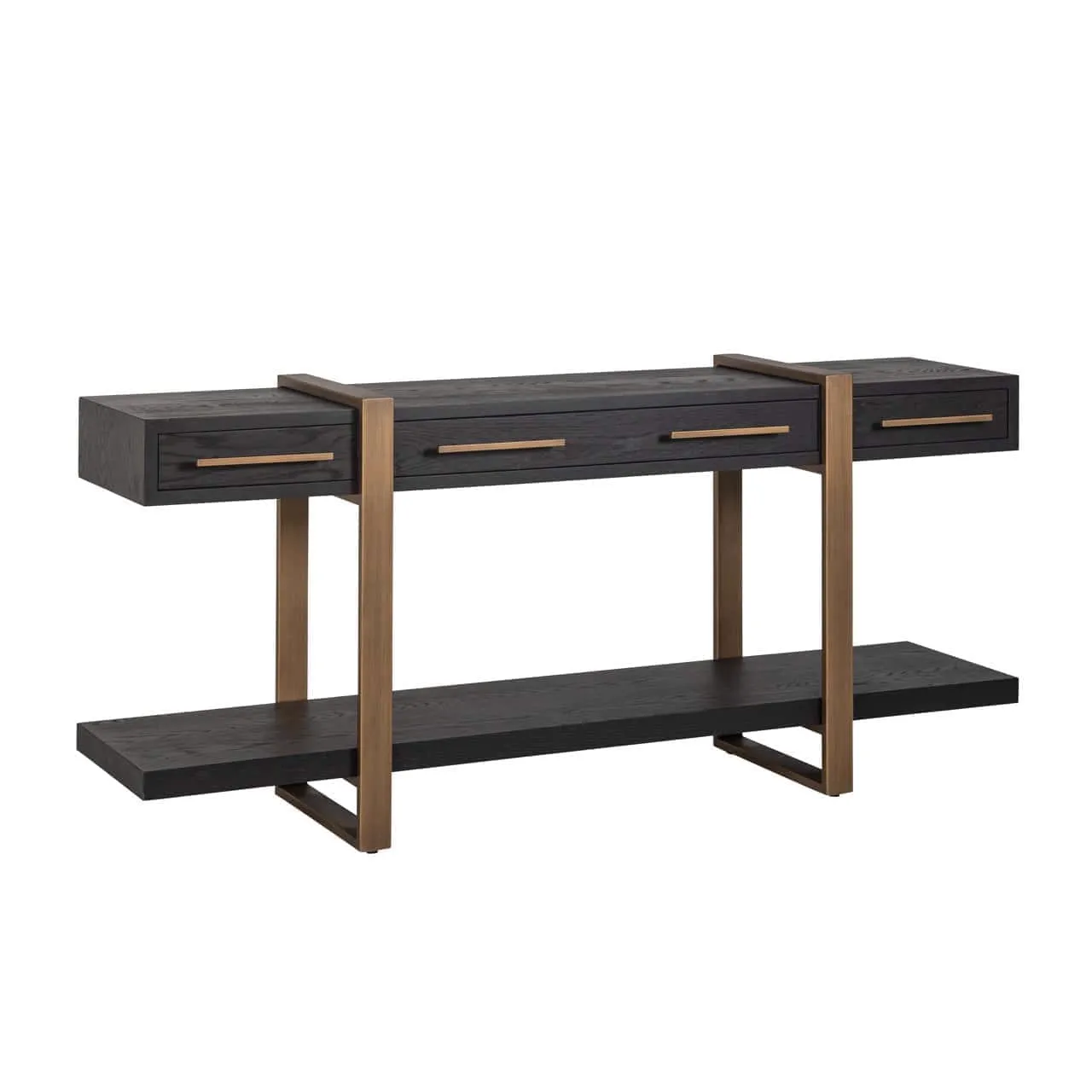 Sideboard Cambon dark coffee auf weißem Hintergrund, aus schräger Perspektive fotografiert - Richmond Interiors