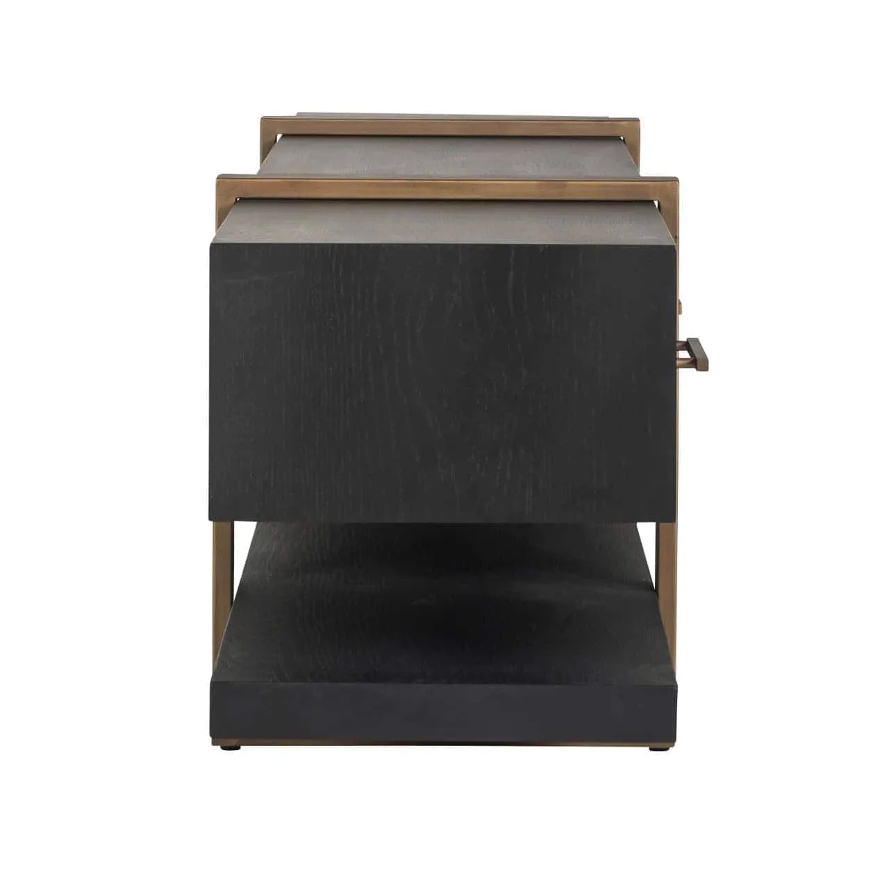 TV-Sideboard Cambon dark coffee auf weißem Hintergrund, direkt von vorne fotografiert - Richmond Interiors