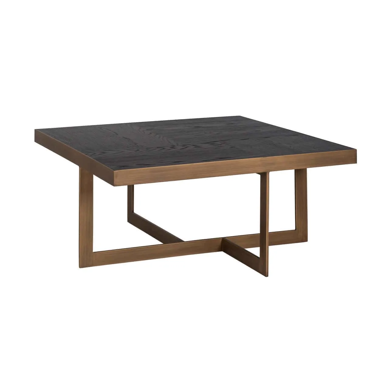 Couchtisch Cambon dark coffee 90x90 auf weißem Hintergrund, aus leichtem Winkel fotografiert - Richmond Interiors