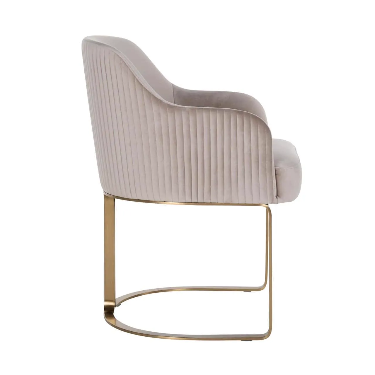 Esszimmerstuhl Hadley khaki Samt fire retardant, von der Seite auf weißem Hintergrund fotografiert - Richmond Interiors