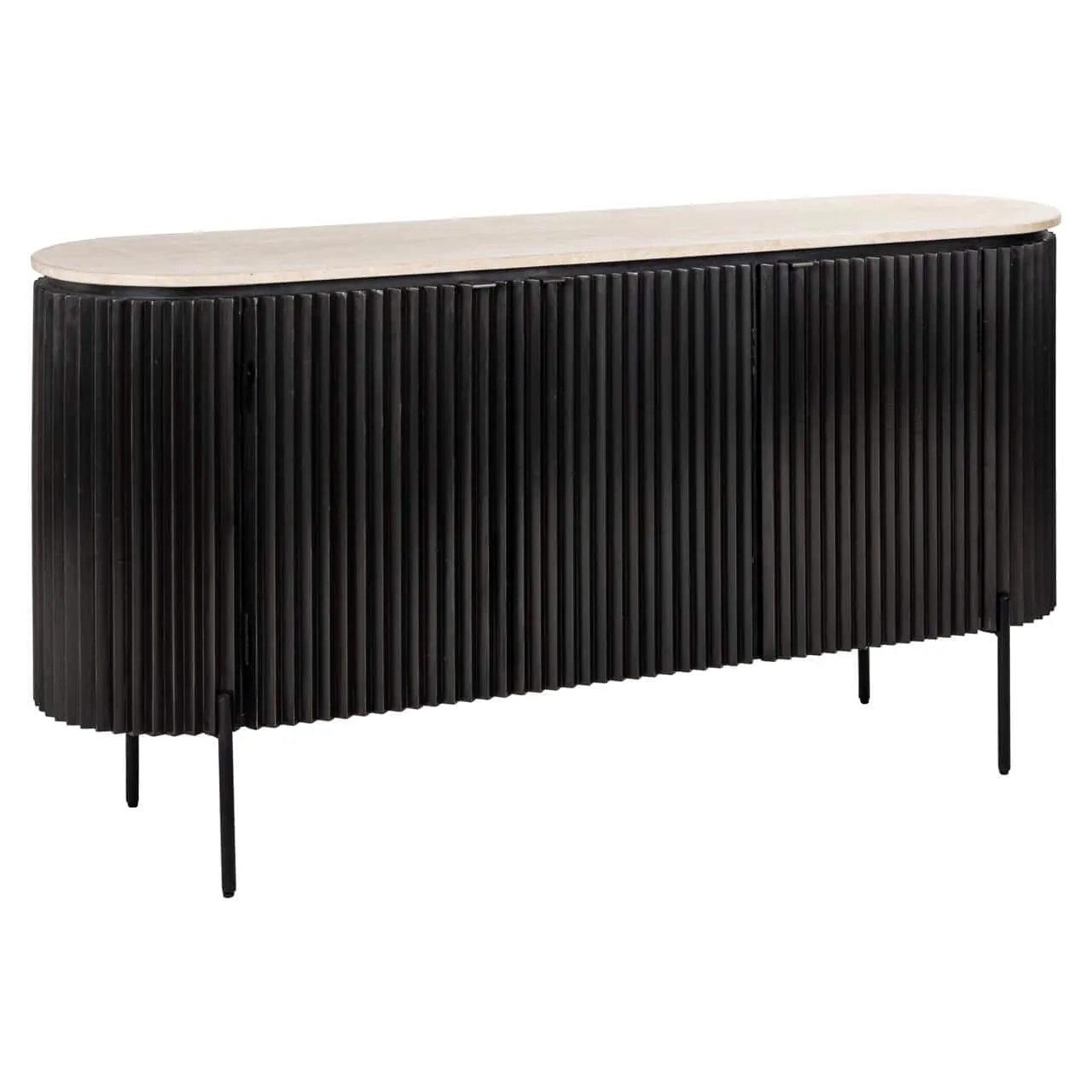 Sideboard Hampton dark brown auf weißem Hintergrund, von vorne fotografiert - Richmond Interiors