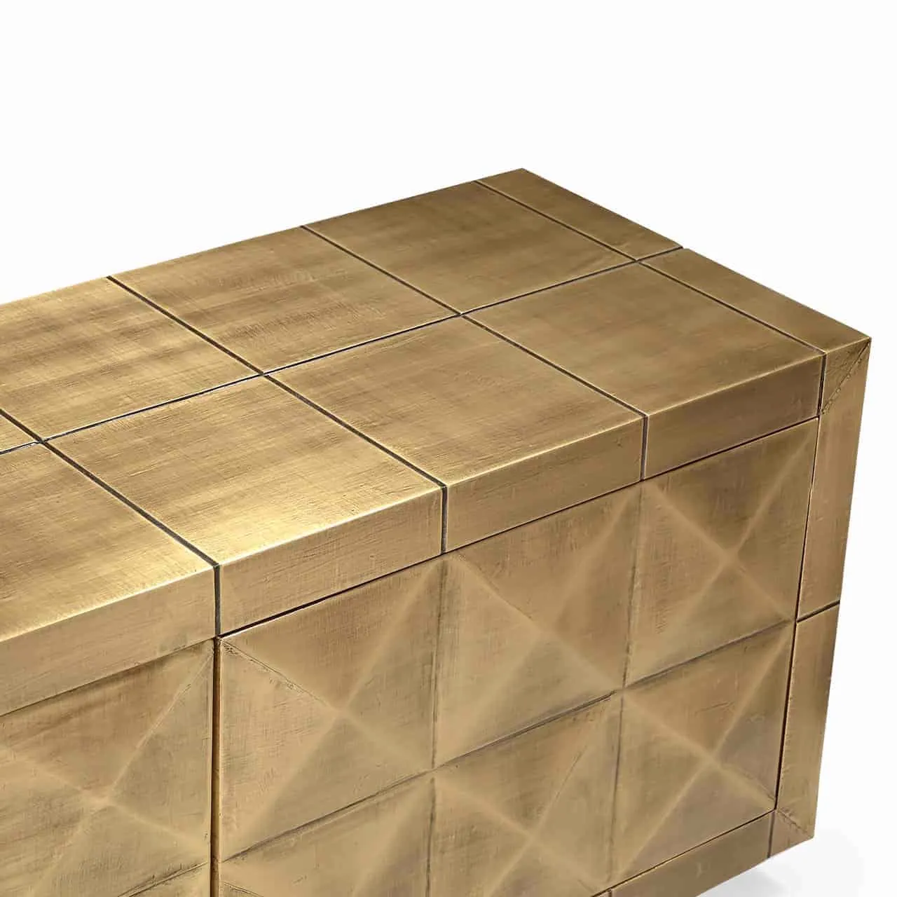 Collada TV Unit in Brushed Gold - Richmond Interiors