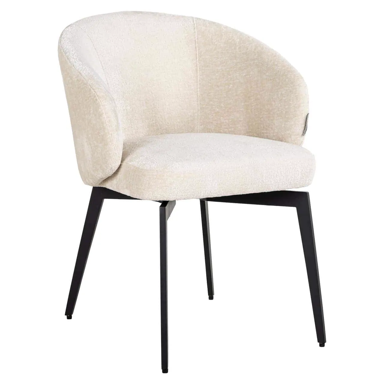 Amphara dining chair FR white chenille fire retardant - Richmond Interiors