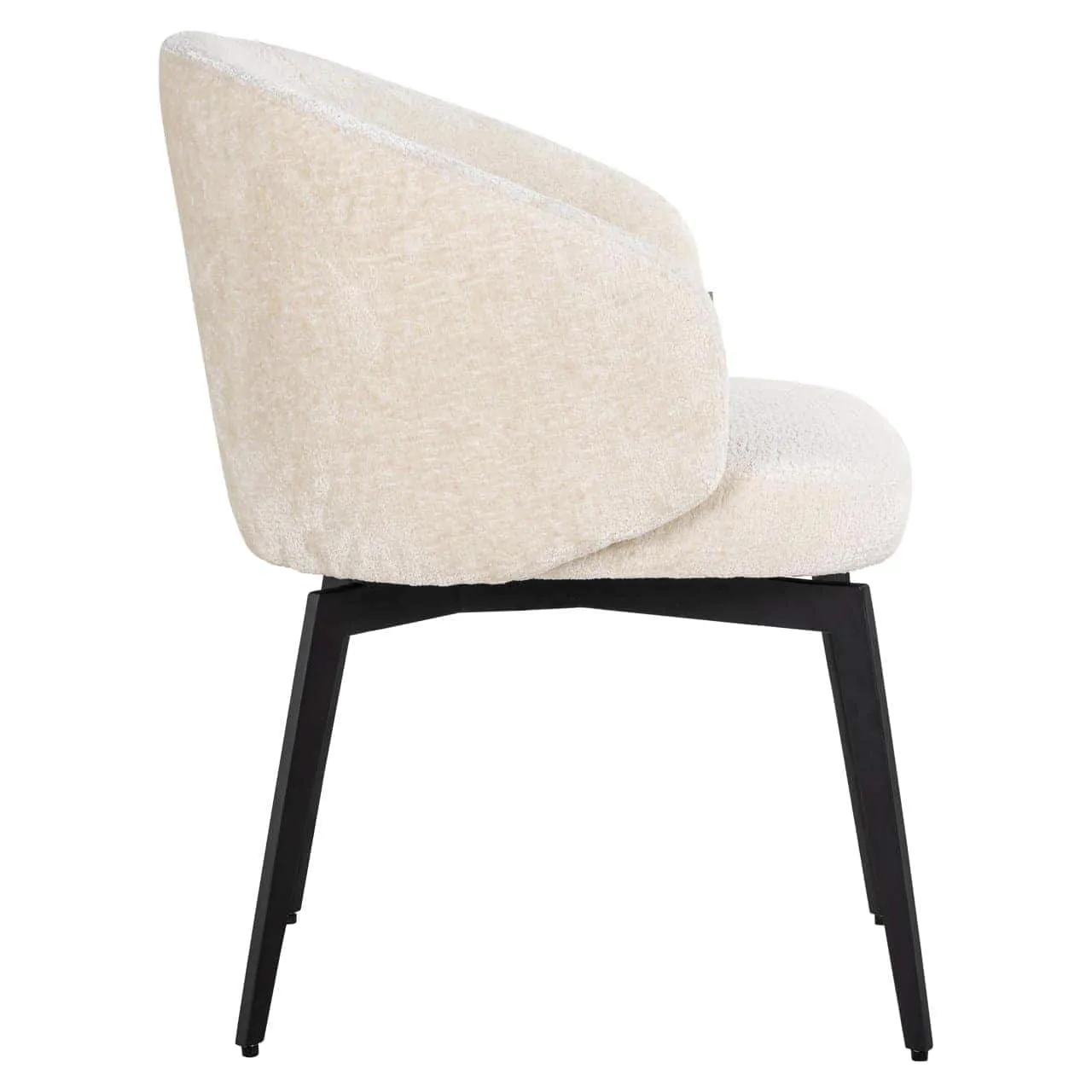 Amphara dining chair FR white chenille fire retardant - Richmond Interiors