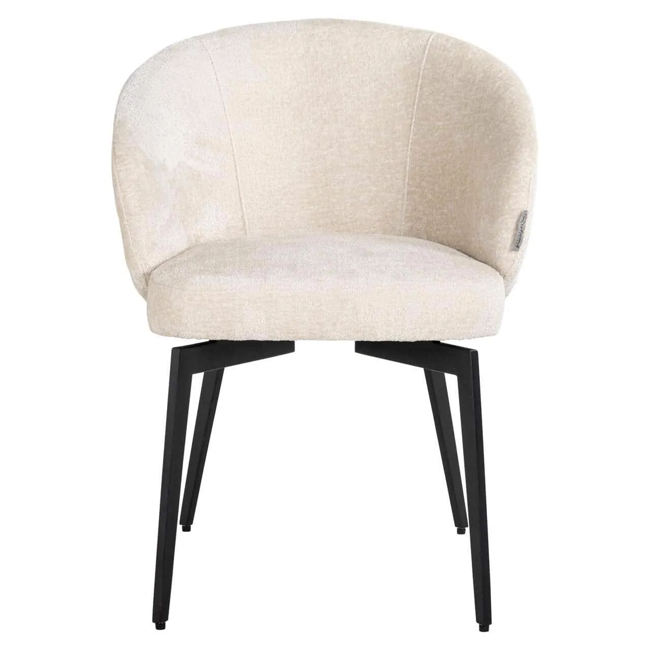 Amphara dining chair FR white chenille fire retardant - Richmond Interiors