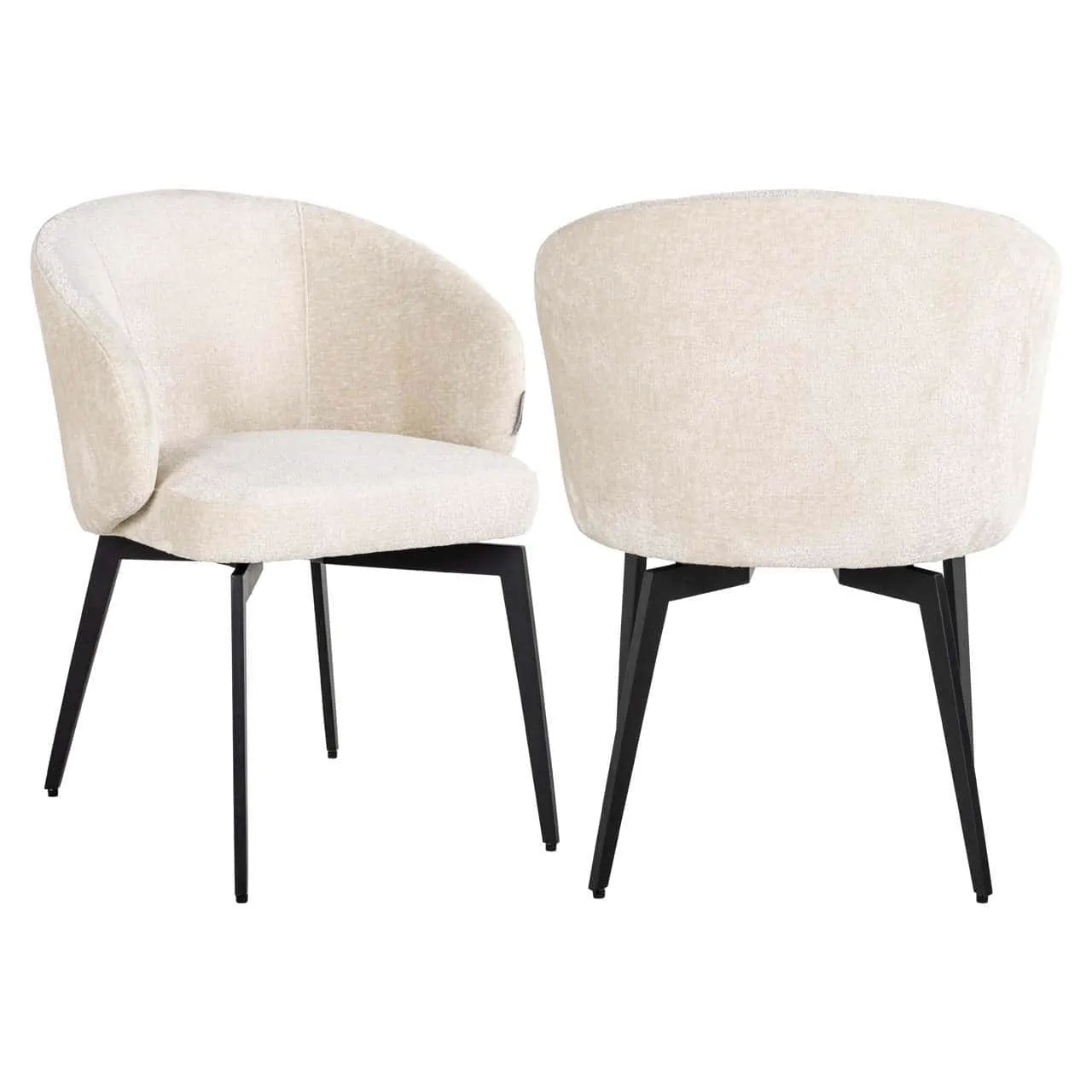 Amphara dining chair FR white chenille fire retardant - Richmond Interiors