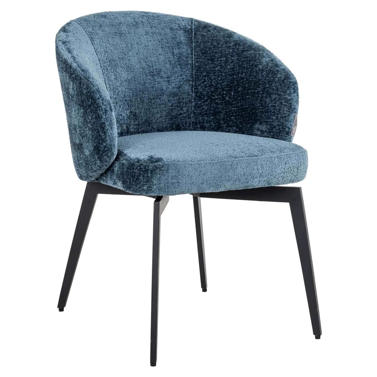 Amphara dining chair blue chenille flame retardant - Richmond Interiors