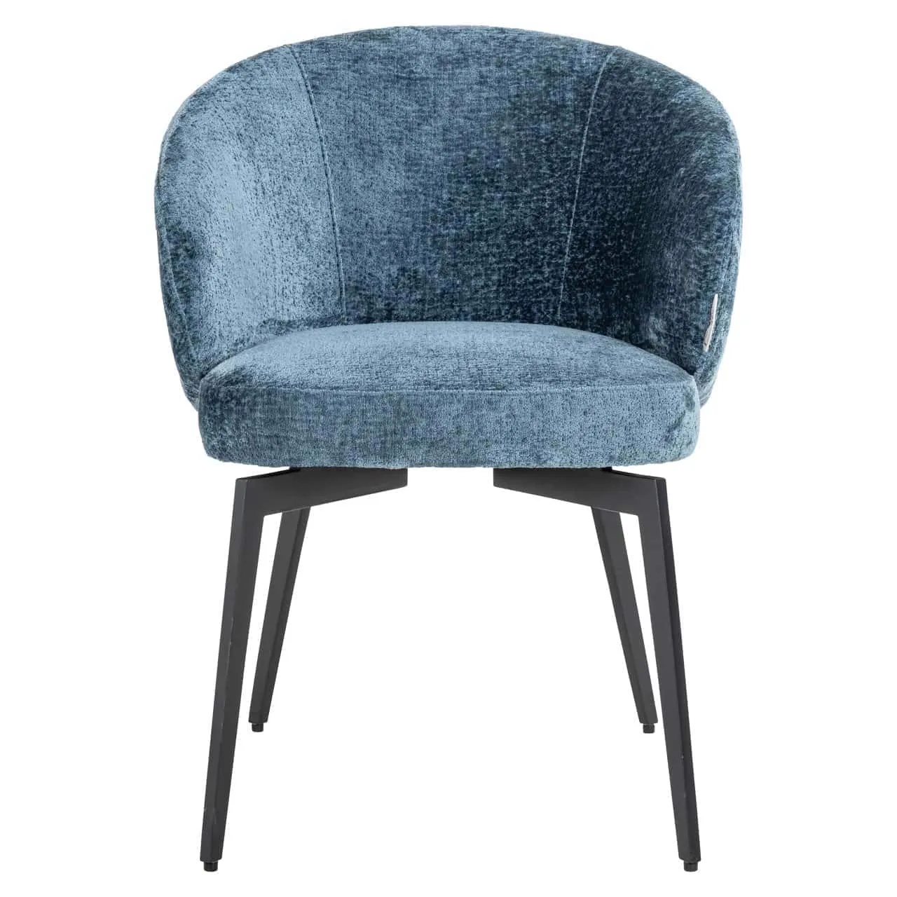 Amphara dining chair blue chenille flame retardant - Richmond Interiors