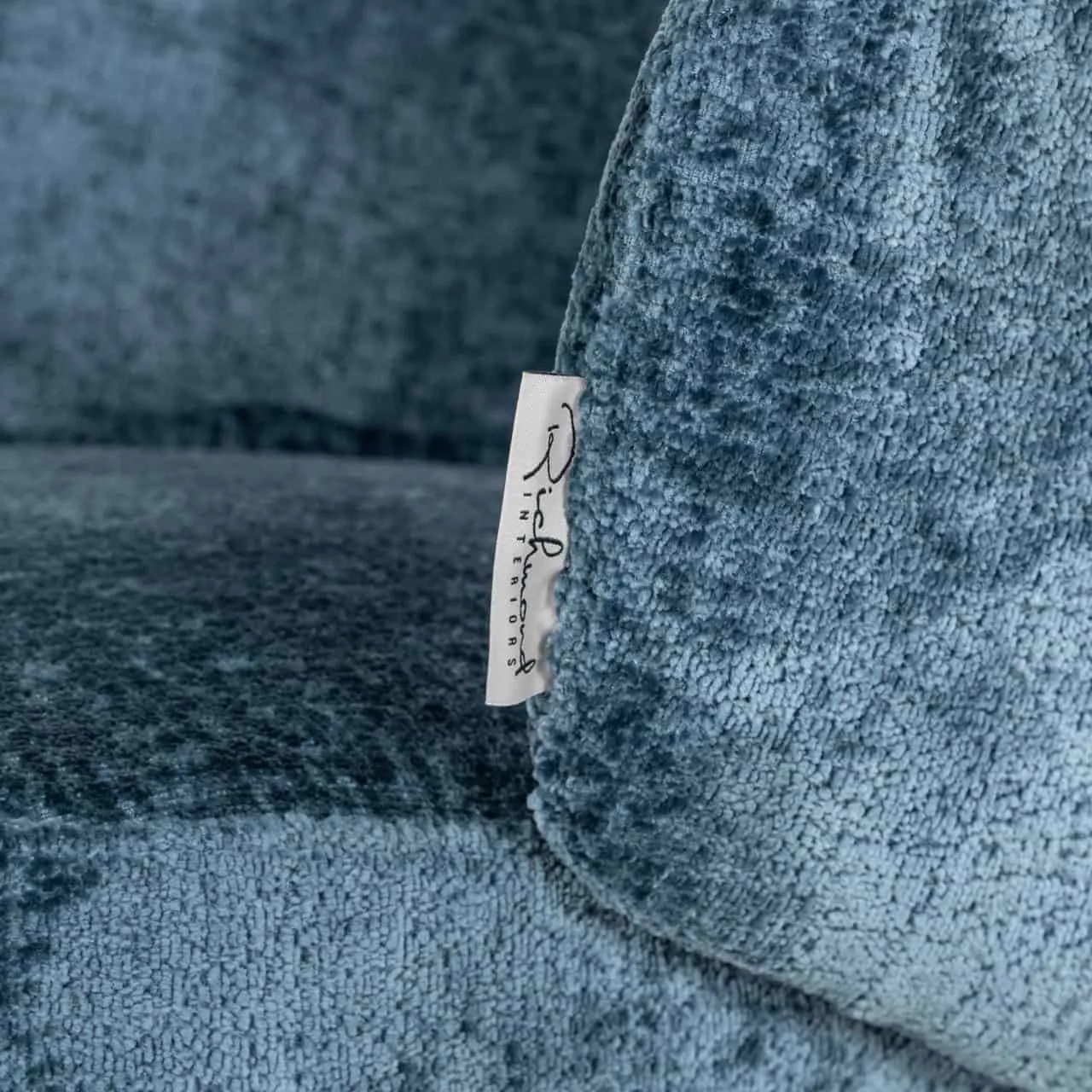 Amphara dining chair blue chenille flame retardant - Richmond Interiors