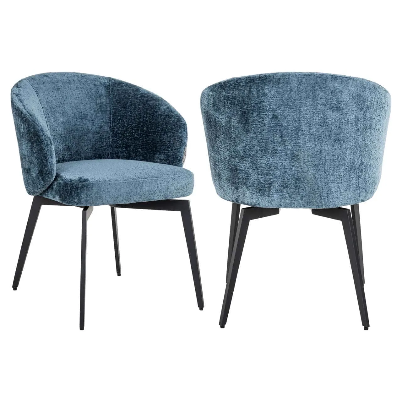 Amphara dining chair blue chenille flame retardant - Richmond Interiors
