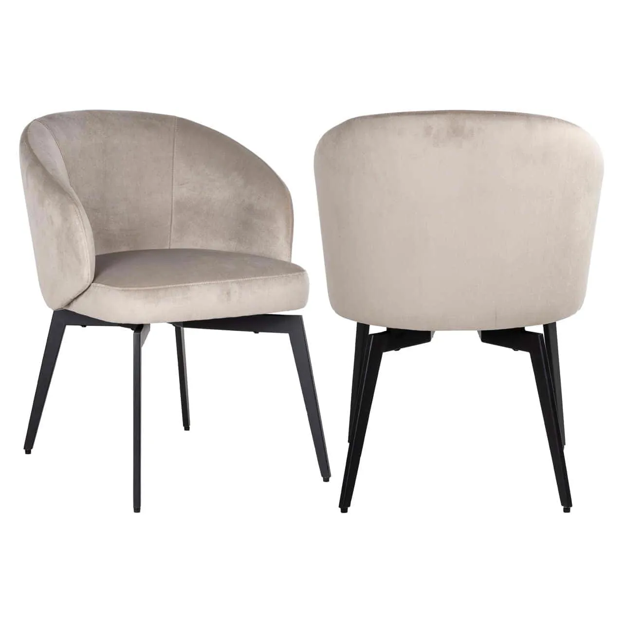 Dining chair Amphara khaki velvet flame retardant - Richmond Interiors