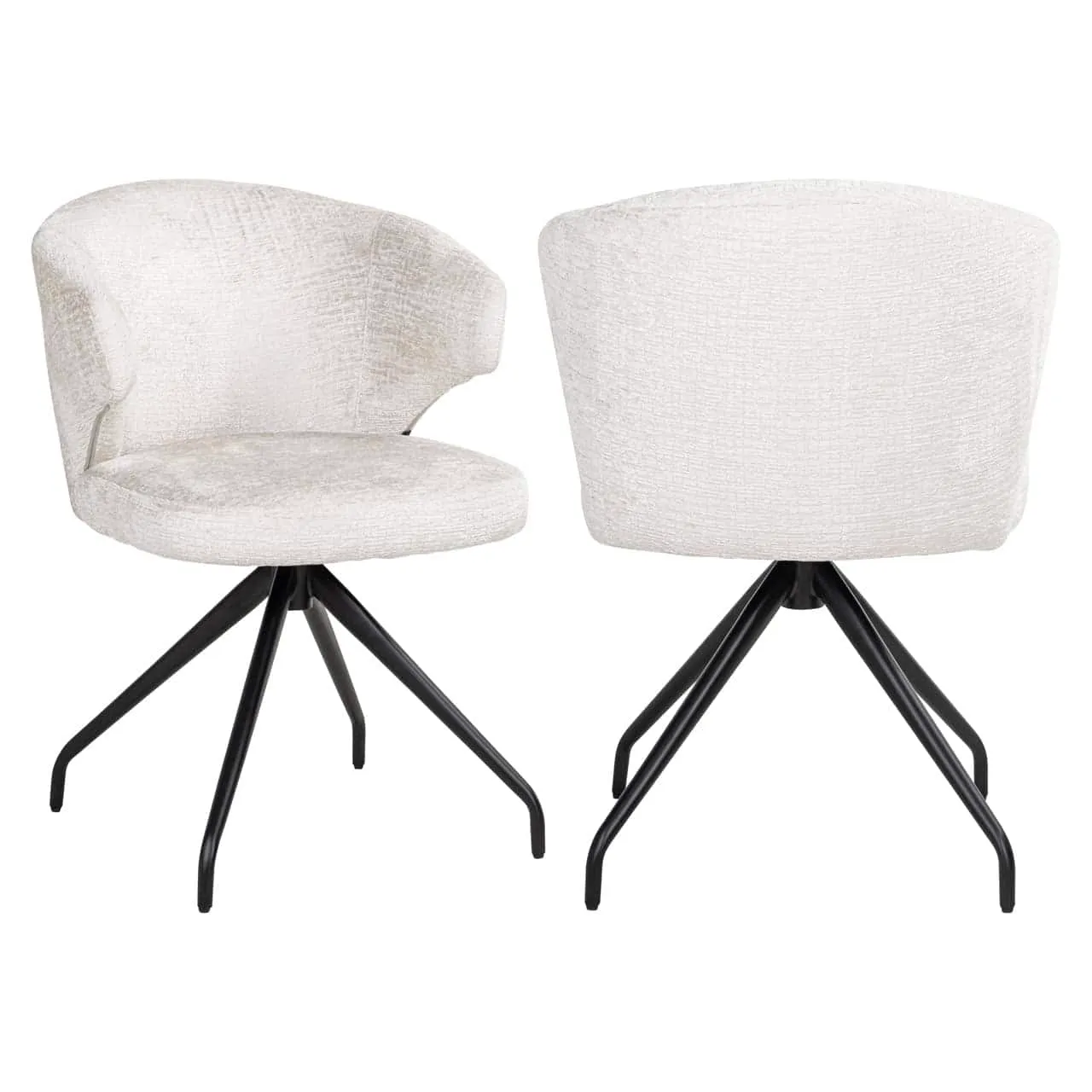 Milly Dining Chair cream fusion swivel - Richmond Interiors