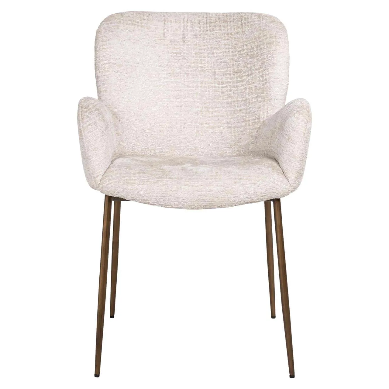 Eetkamerstoel Amber cream fusion fire retardant, van voren gefotografeerd op een witte achtergrond - Richmond Interiors