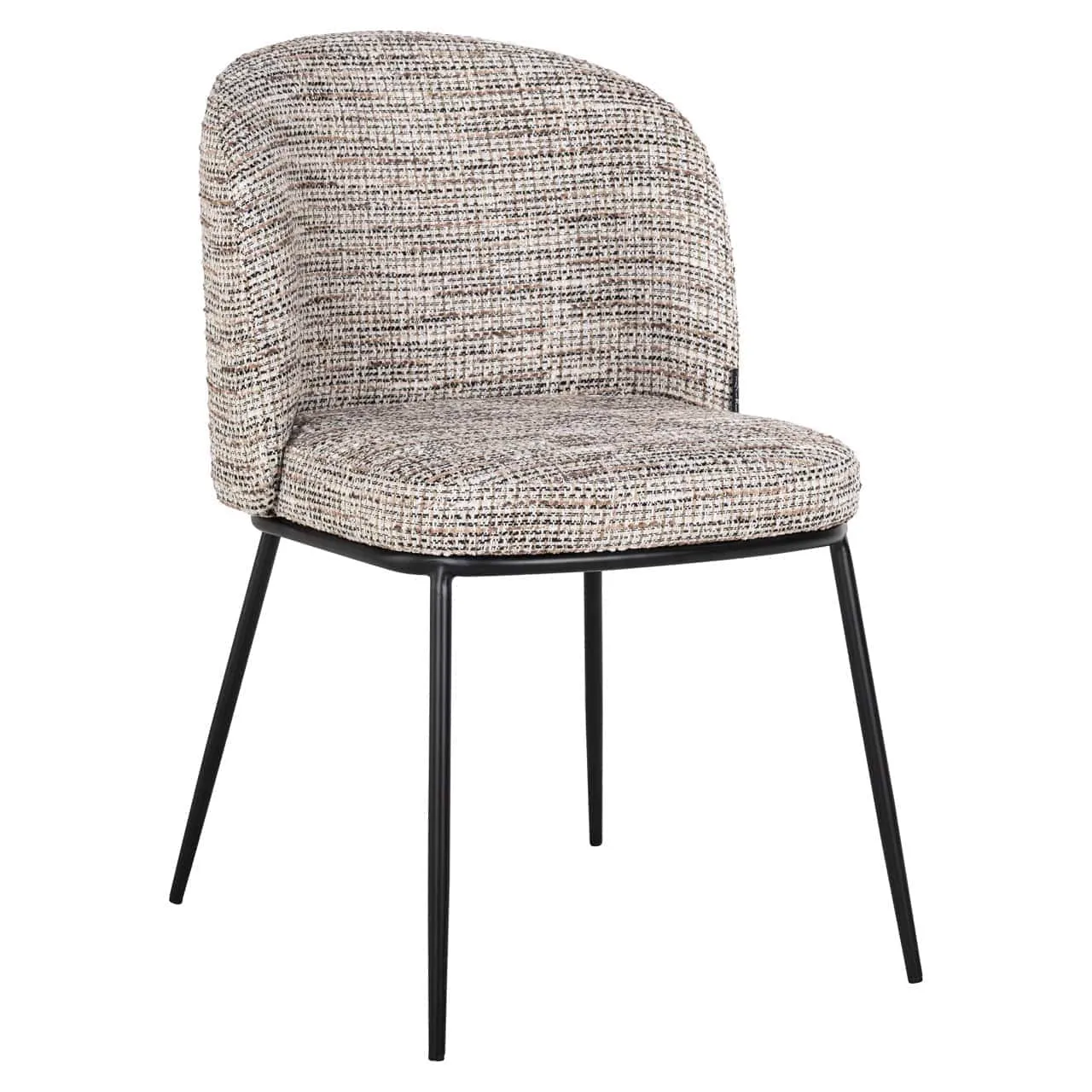 Esszimmerstuhl Elvi trendy nature brandschutz auf weißem Hintergrund, aus einem leicht schrägen Winkel - Richmond Interiors