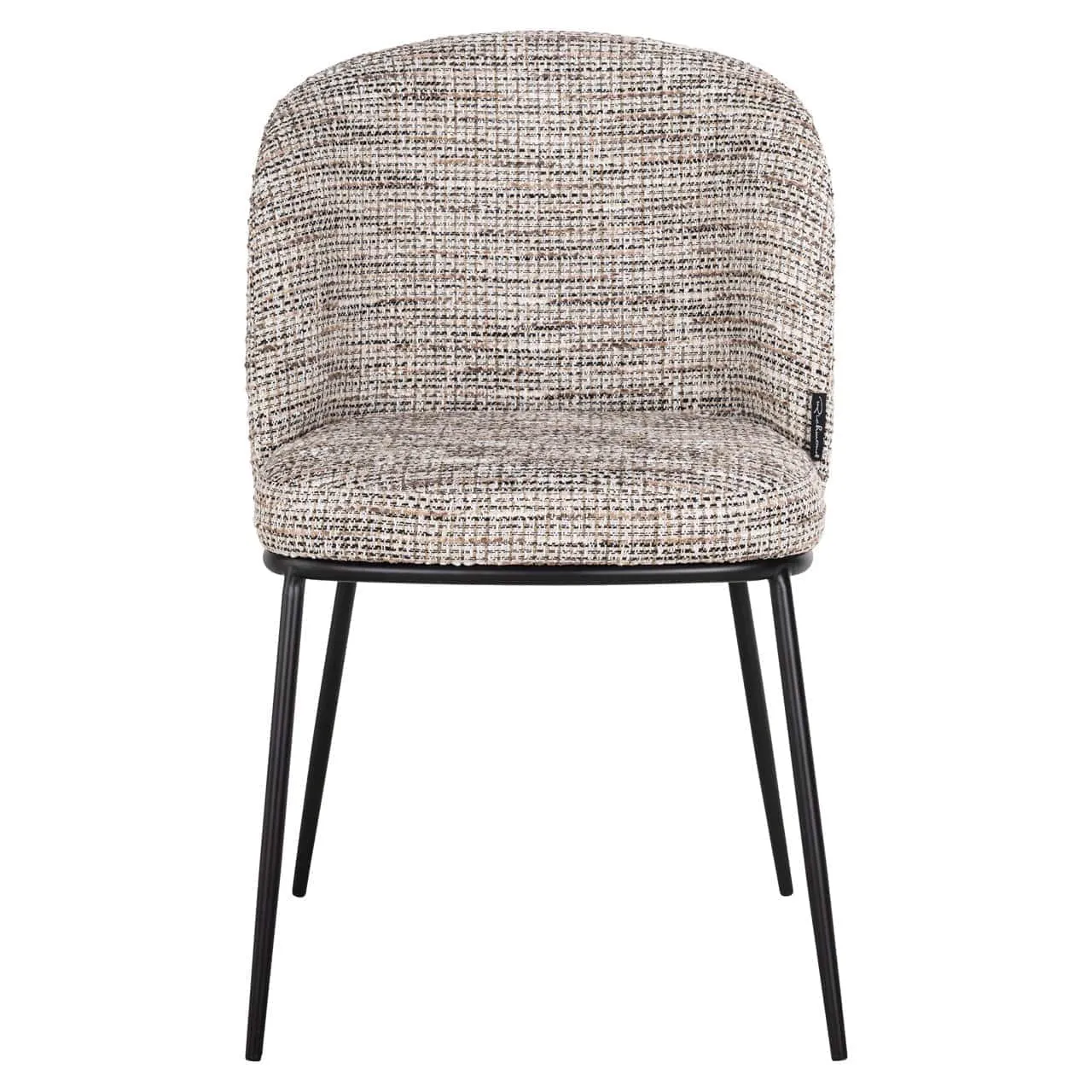 Esszimmerstuhl Elvi trendy nature brandschutz (2er-Set) auf weißem Hintergrund, frontalansicht - Richmond Interiors