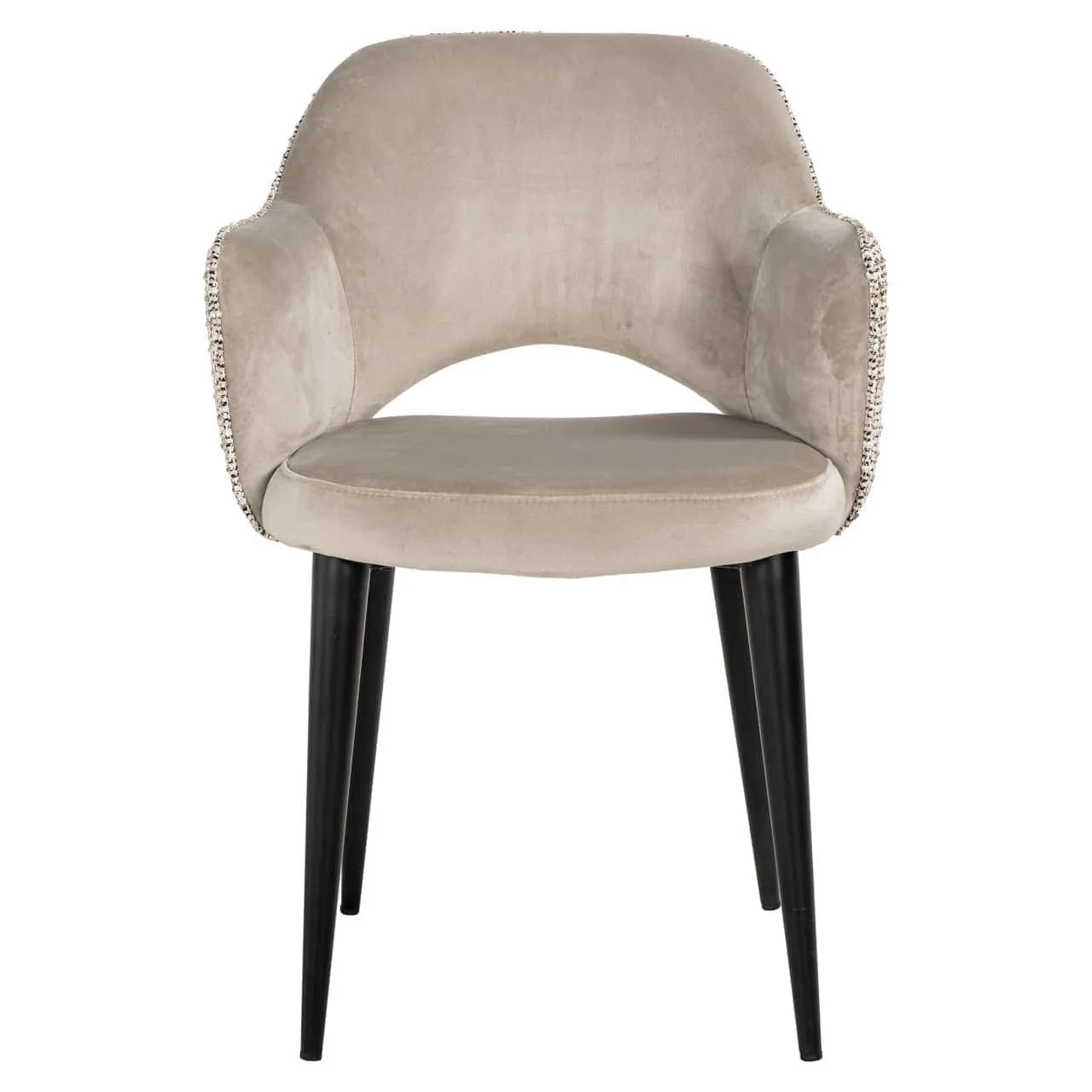 Dining chair Giovanna trendy nature / khaki velvet flame retardant - Richmond Interiors