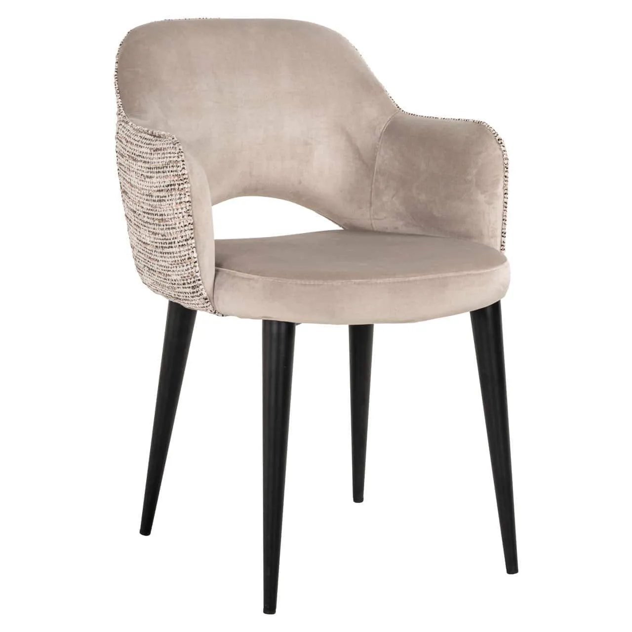 Dining chair Giovanna trendy nature / khaki velvet flame retardant - Richmond Interiors
