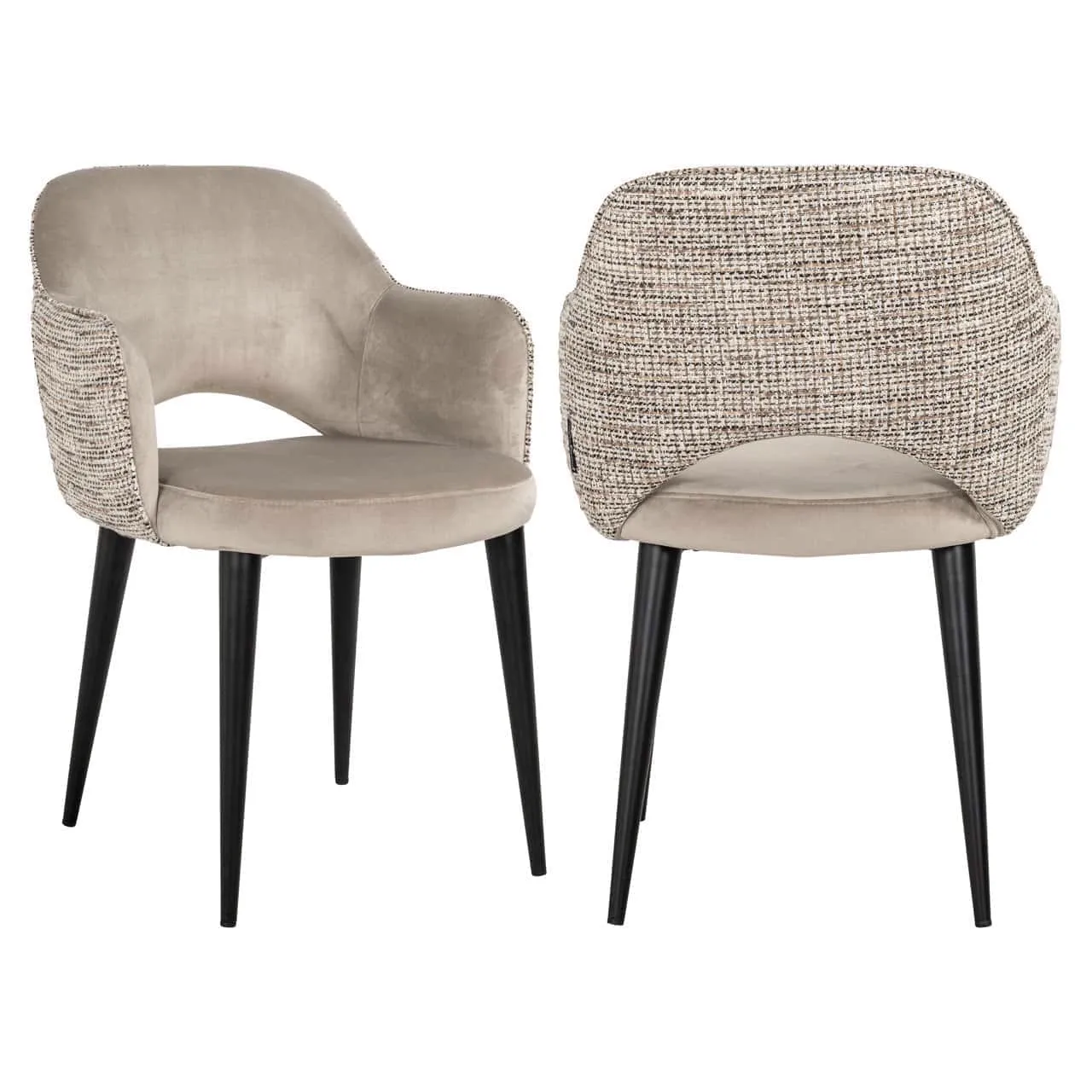 Dining chair Giovanna trendy nature / khaki velvet flame retardant - Richmond Interiors
