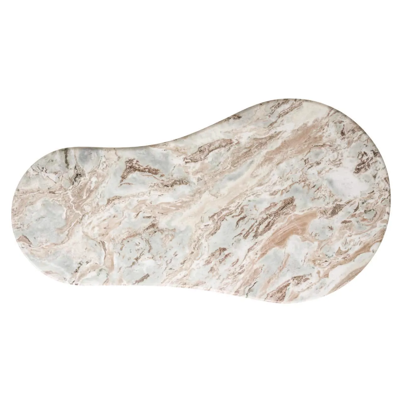 Draufsicht auf Couchtisch Coronel Blush beige mit einer organischen Form auf weißem Hintergrund - Richmond Interiors