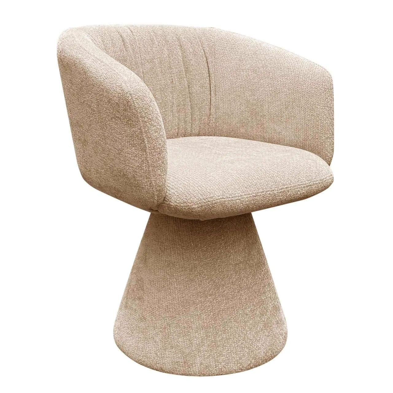 Esstuhl Madeline cream unicorn swivel auf weißem Hintergrund, aus einem niedrigen Blickwinkel fotografiert - Richmond Interiors