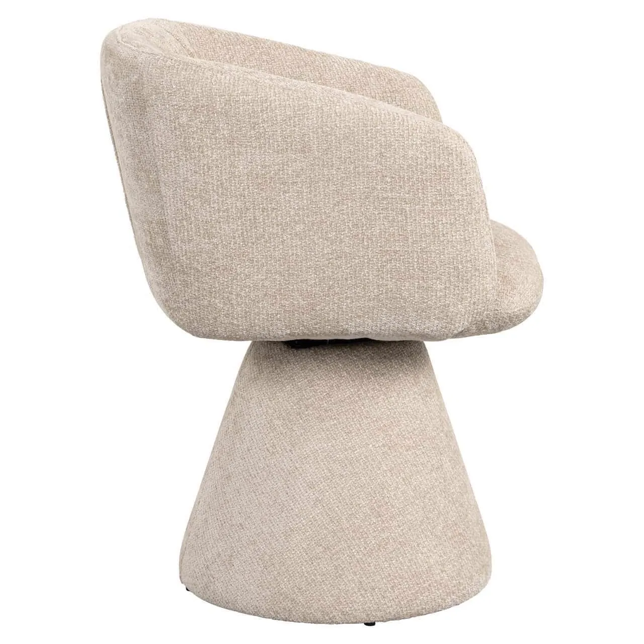 Esstuhl Madeline cream unicorn swivel, von der Seite auf weißem Hintergrund - Richmond Interiors