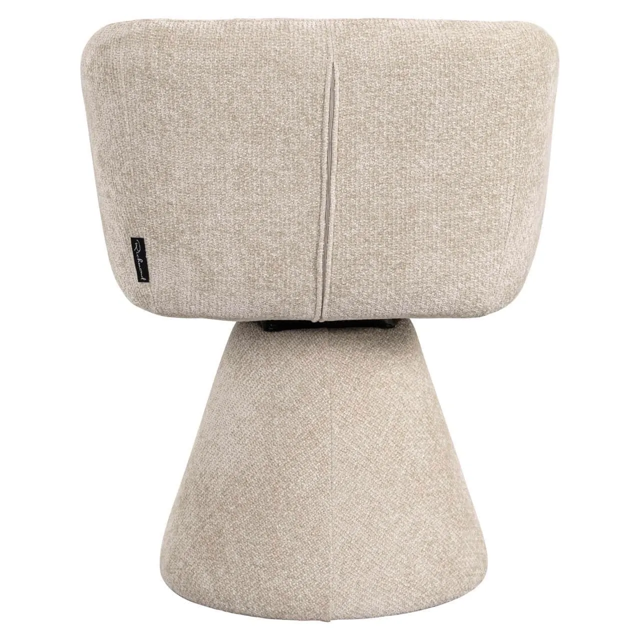 Esstuhl Madeline cream unicorn swivel von hinten auf weißem Hintergrund - Richmond Interiors