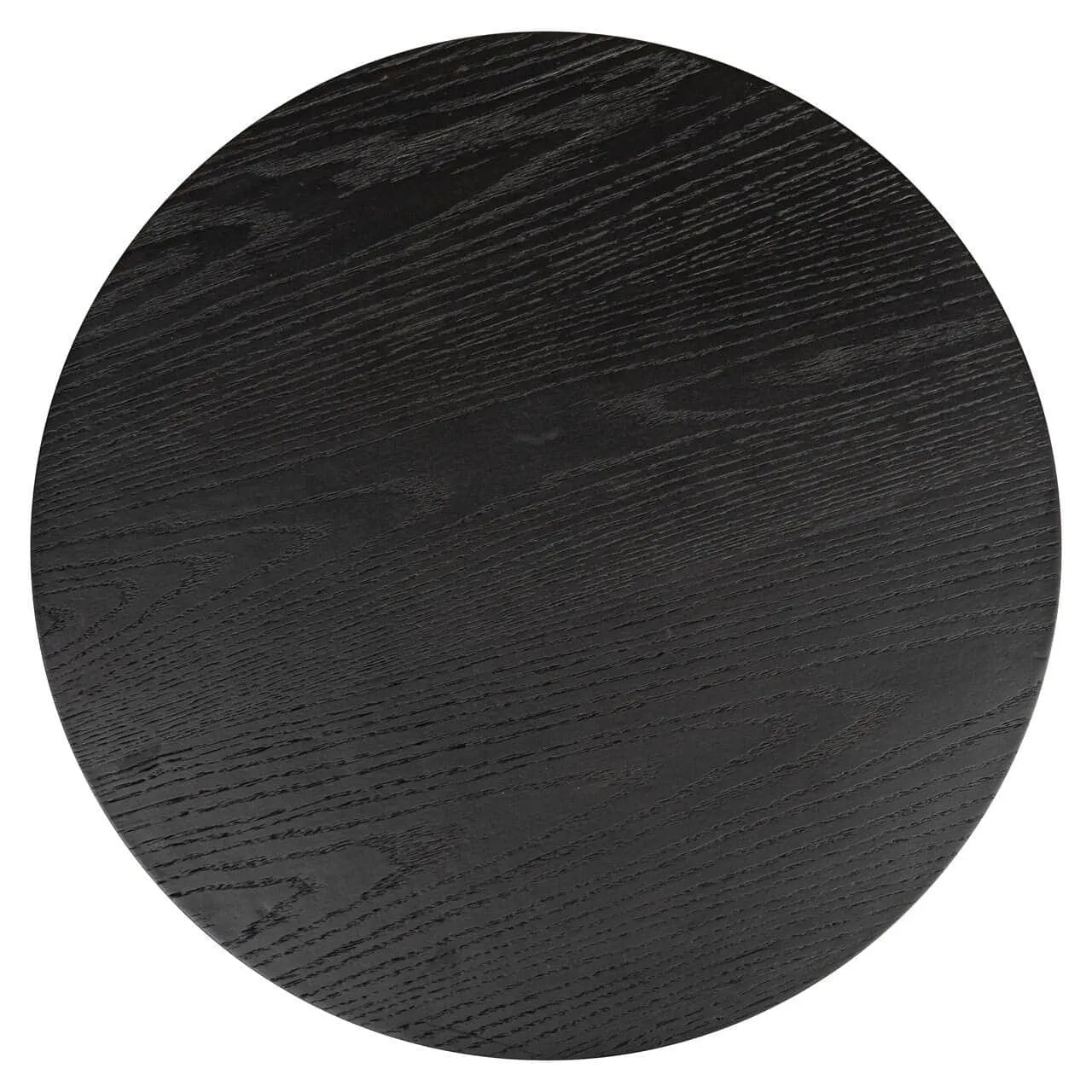 Bovenaanzicht van de donkere, ronde salontafel Bogor dark coffee, op een witte achtergrond - Richmond Interiors