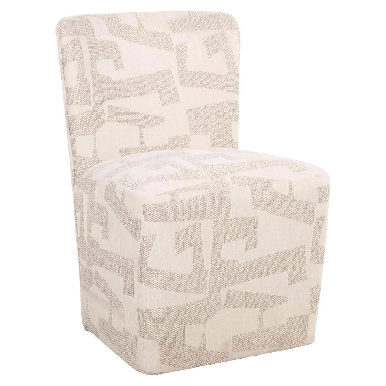 Dining chair Lorain beige graphic on wheels - Richmond Interiors