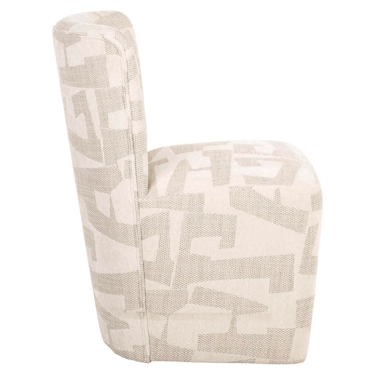 Dining chair Lorain beige graphic on wheels - Richmond Interiors