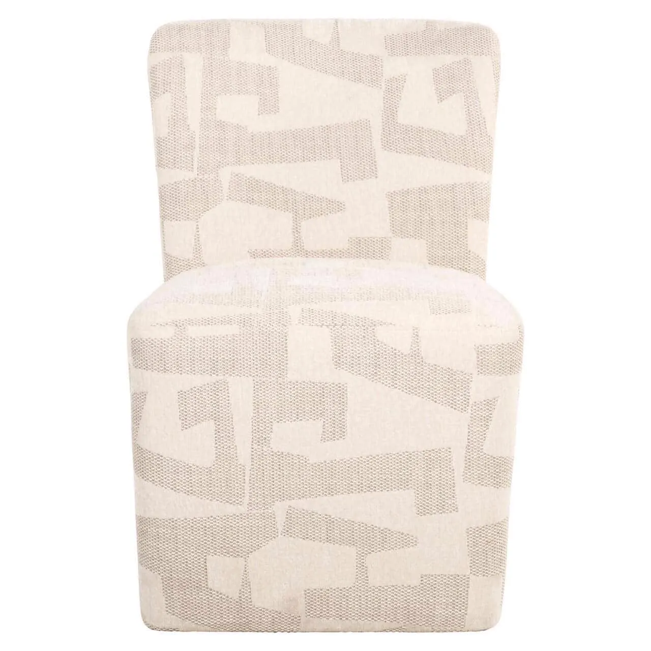 Dining chair Lorain beige graphic on wheels - Richmond Interiors