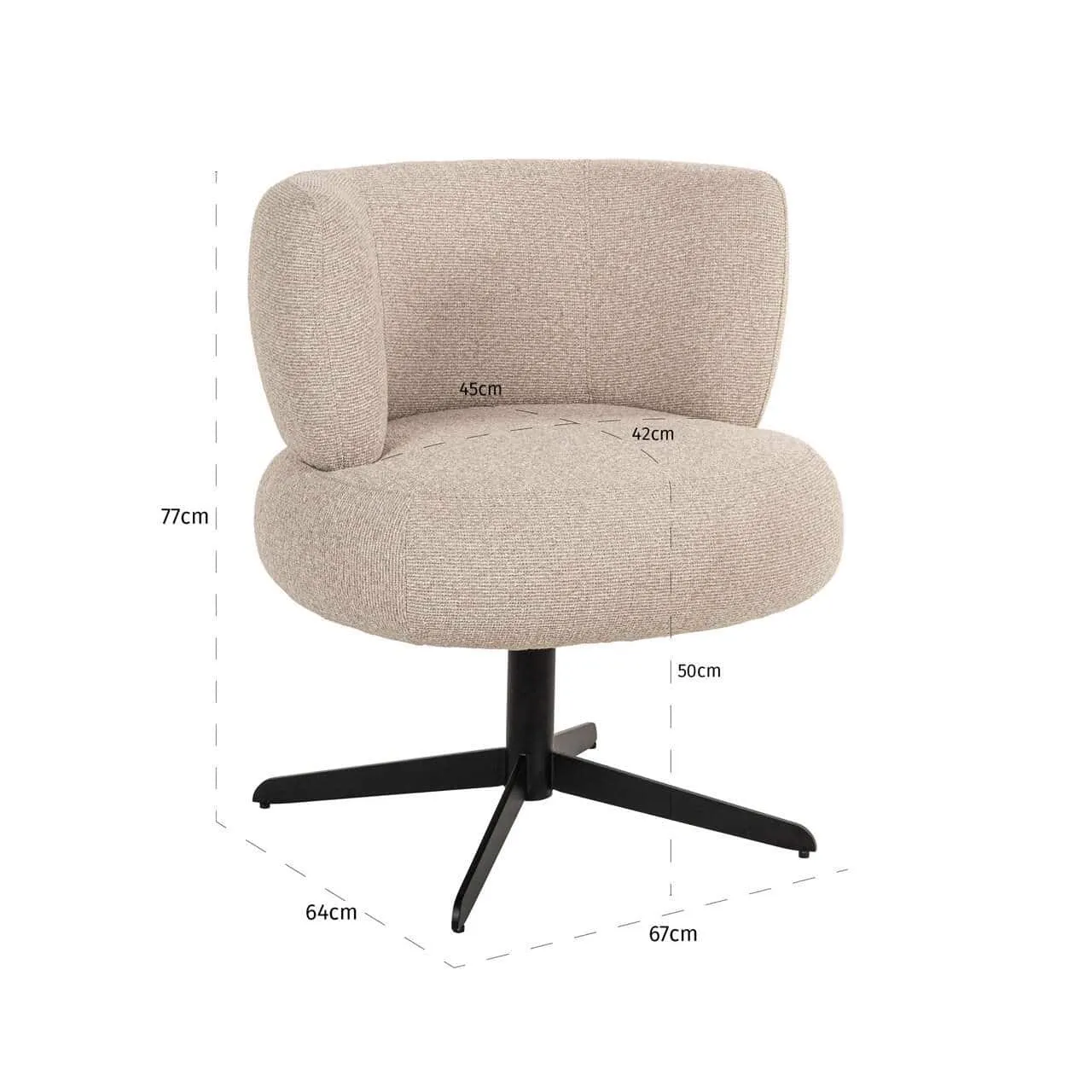 Dining chair Alexis biscotti swivel - Richmond Interiors