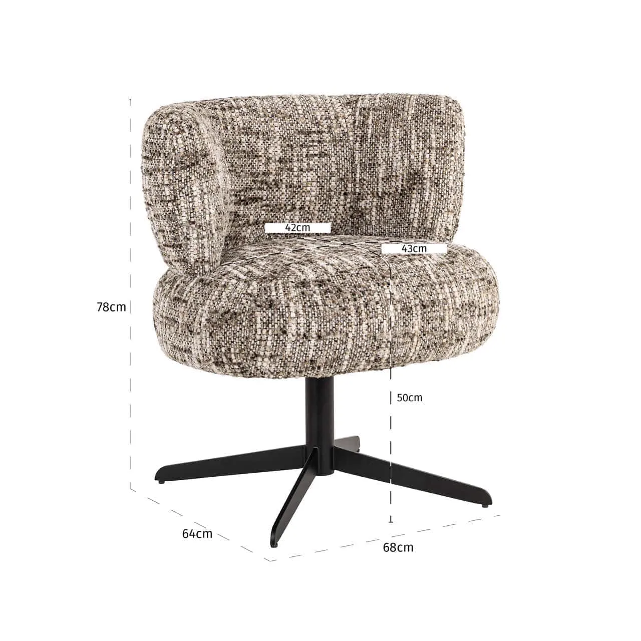 Alexis Dining Chair brown omara swivel - Richmond Interiors