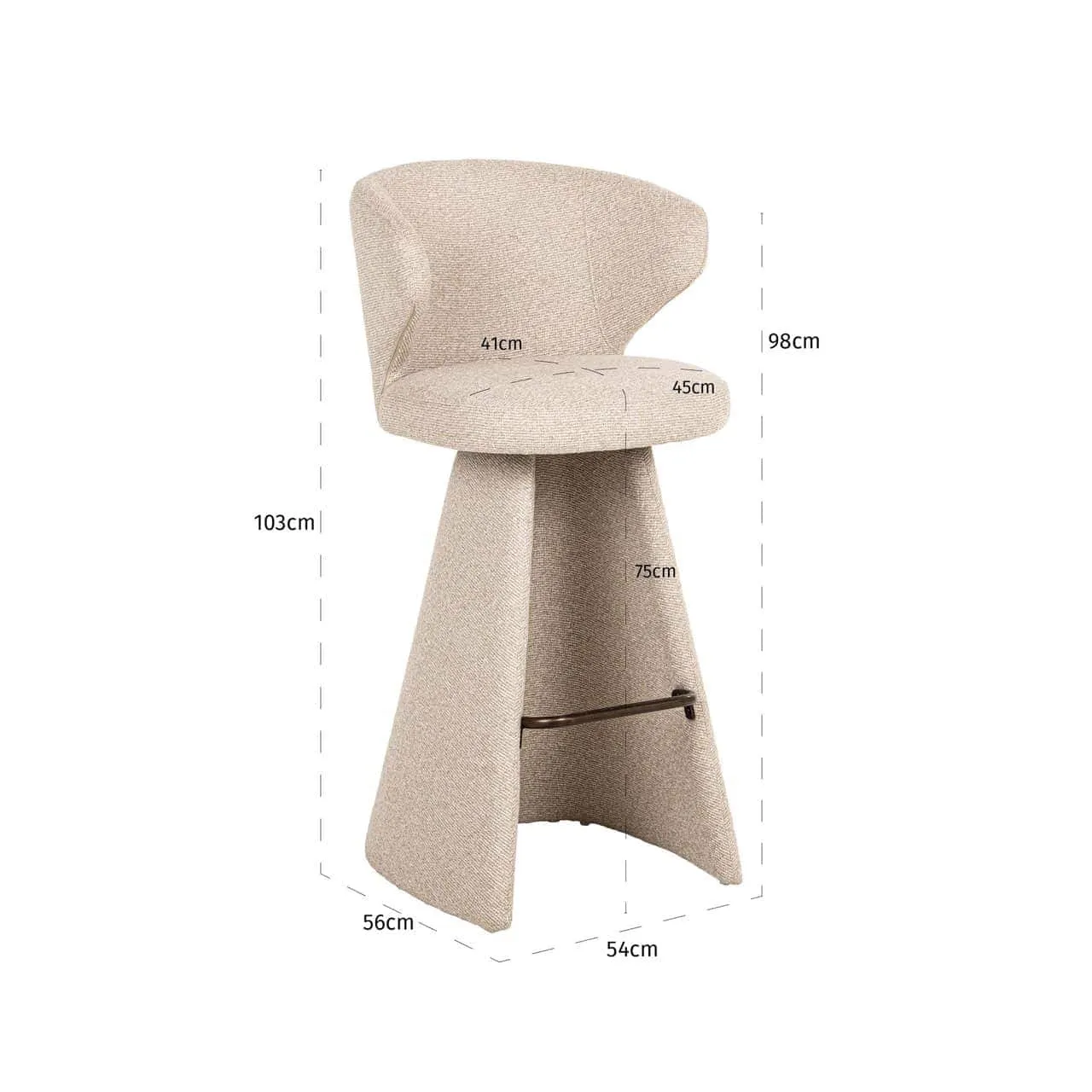 Bar Stool Gatsbi biscotti - Richmond Interiors