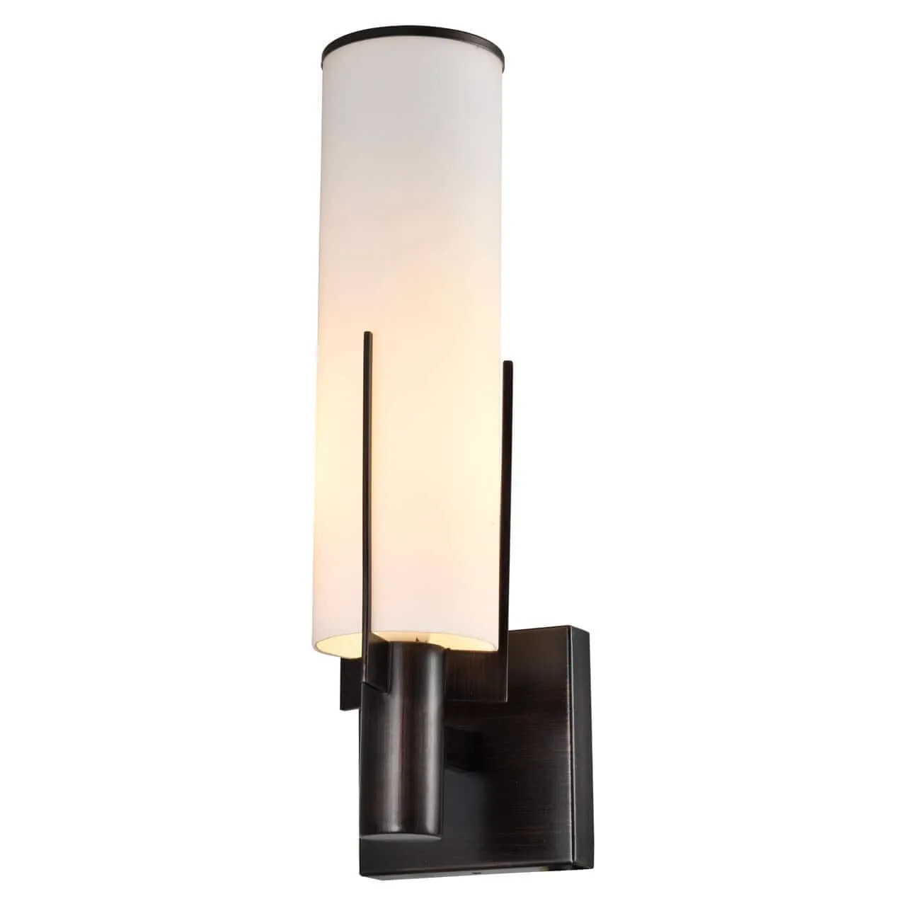 Wandleuchte Magly bronze auf weißem Hintergrund, mit leuchtender Lampe - Richmond Interiors