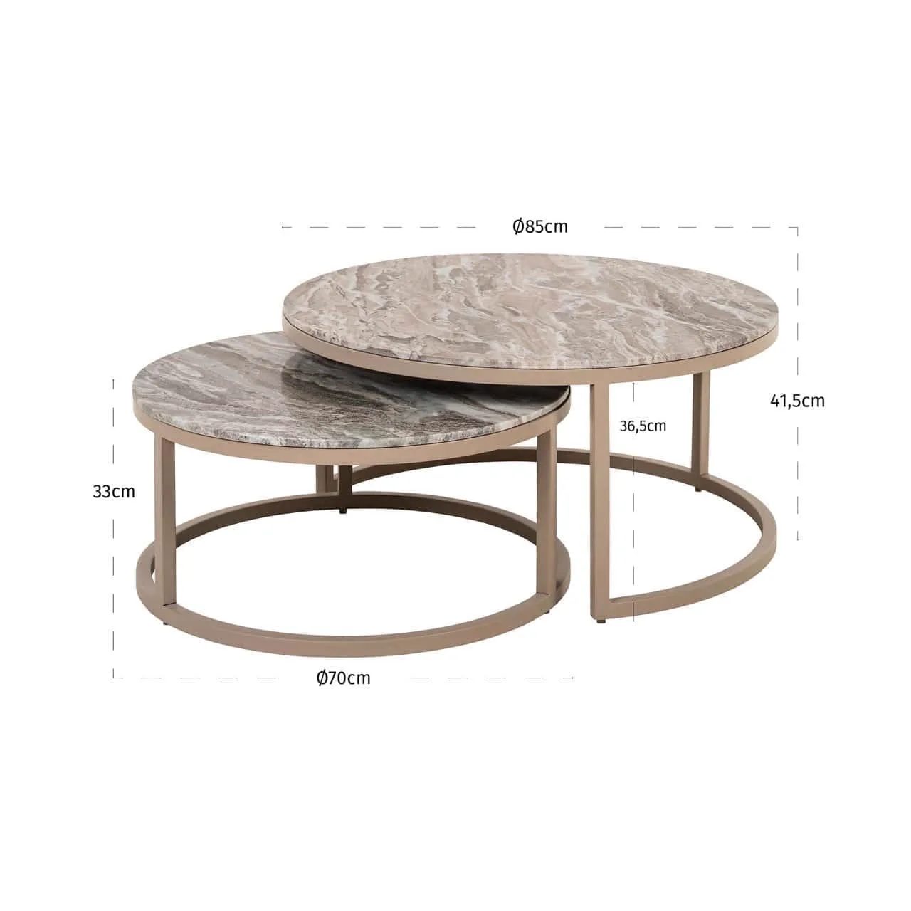 Coffee table Fairfax clay (set of 2) - Richmond Interiors