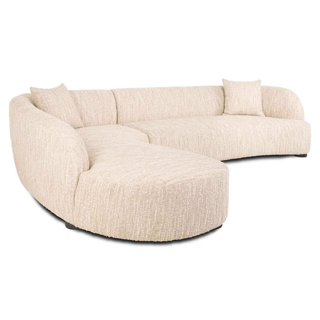 Sofa Pandora beige Angora Lounge Left auf weißem Hintergrund, aus leicht erhöhter Perspektive - Richmond Interiors