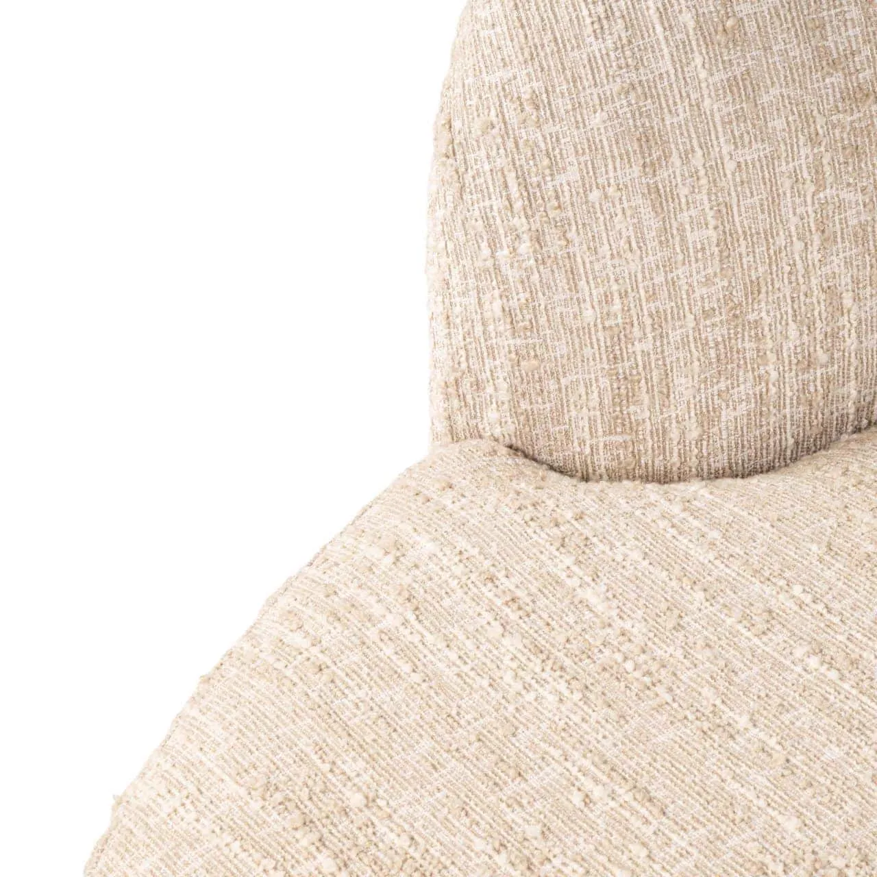 Detail des Sofas Pandora beige Angora Lounge Left, Nahaufnahme des beigefarbenen Stoffes mit Textur - Richmond Interiors