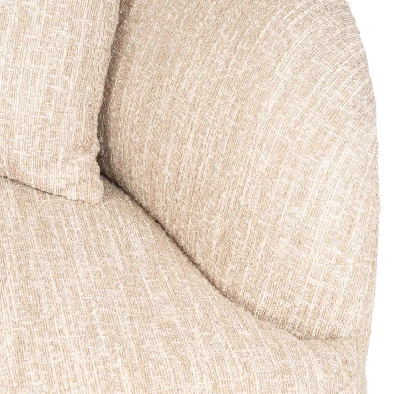 Detail des Sofas Pandora beige Angora Lounge Left, Nahaufnahme des beigen Stoffes mit Textur - Richmond Interiors