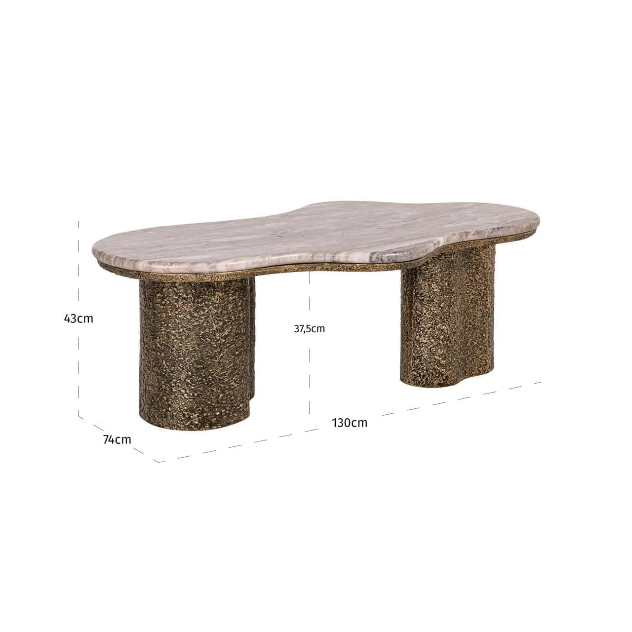 Coffee Table Abandos brass antique - Richmond Interiors