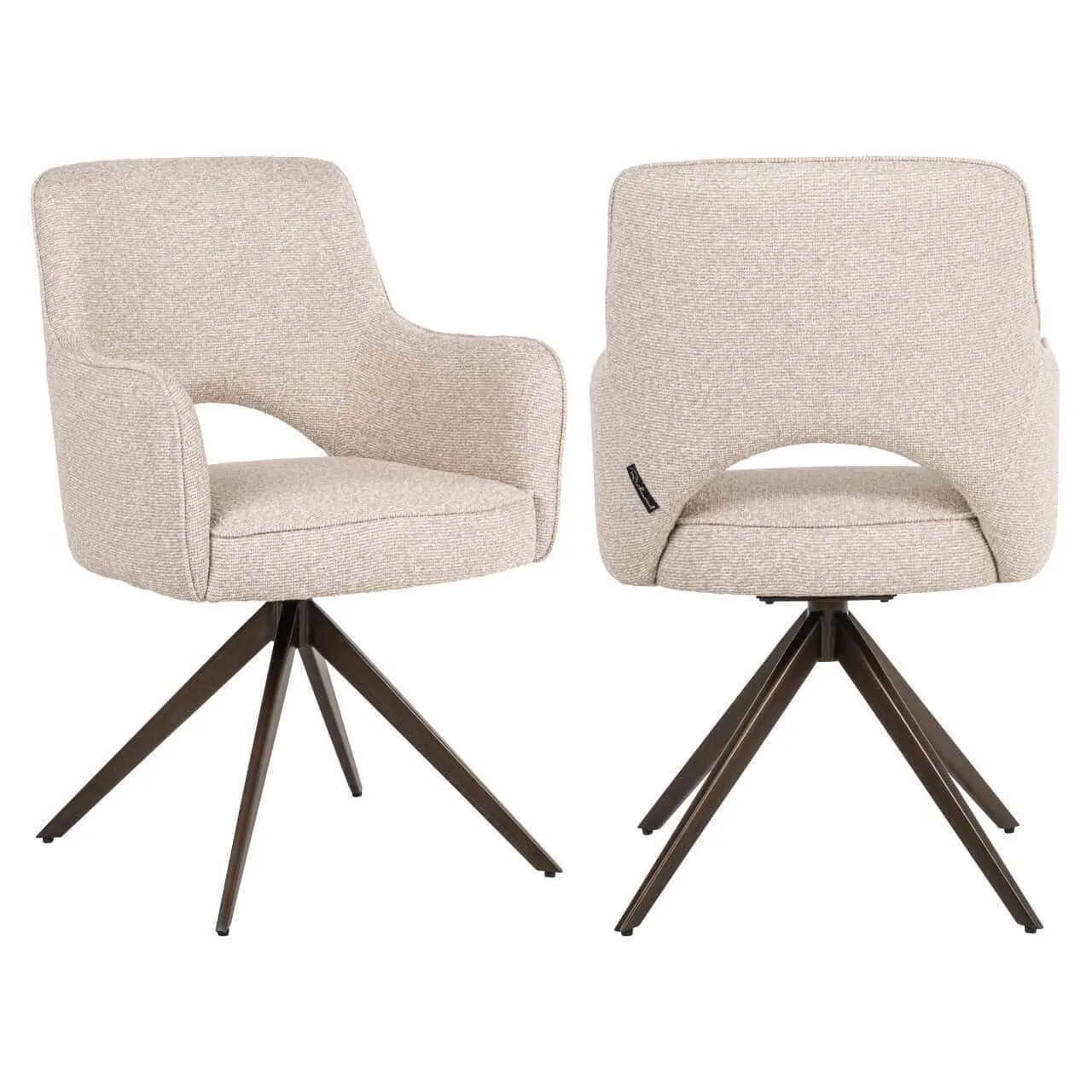 Ginerva dining chair biscotti swivel - Richmond Interiors