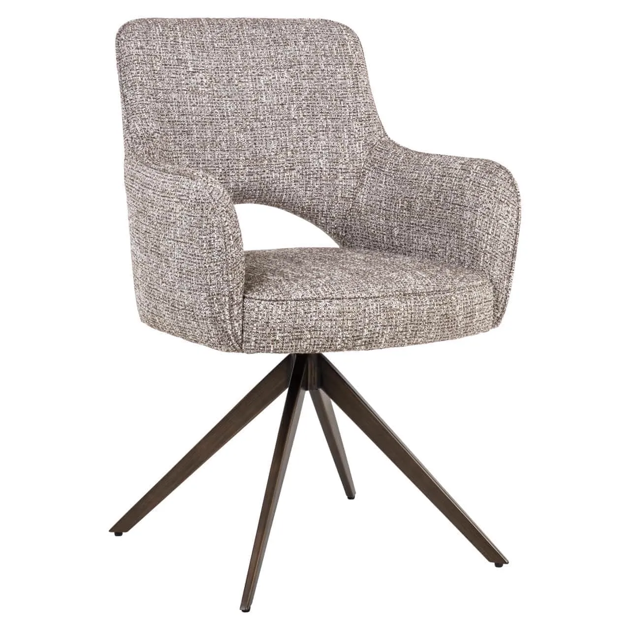 Dining chair Ginerva earth tweed swivel - Richmond Interiors