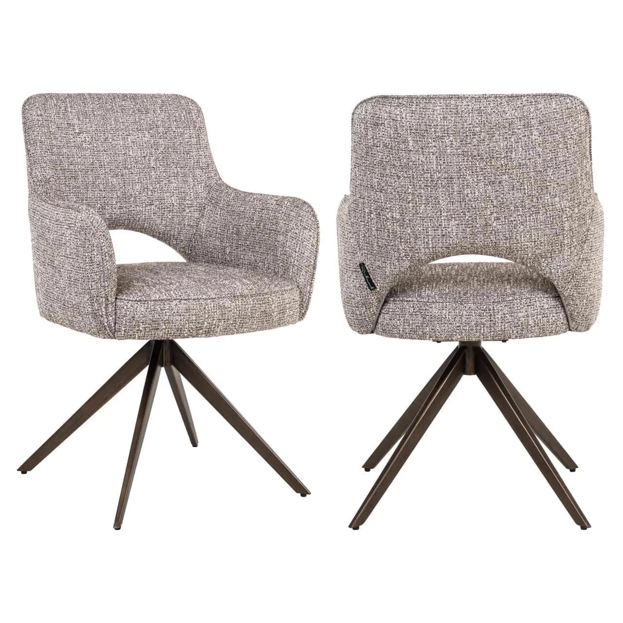 Dining chair Ginerva earth tweed swivel - Richmond Interiors