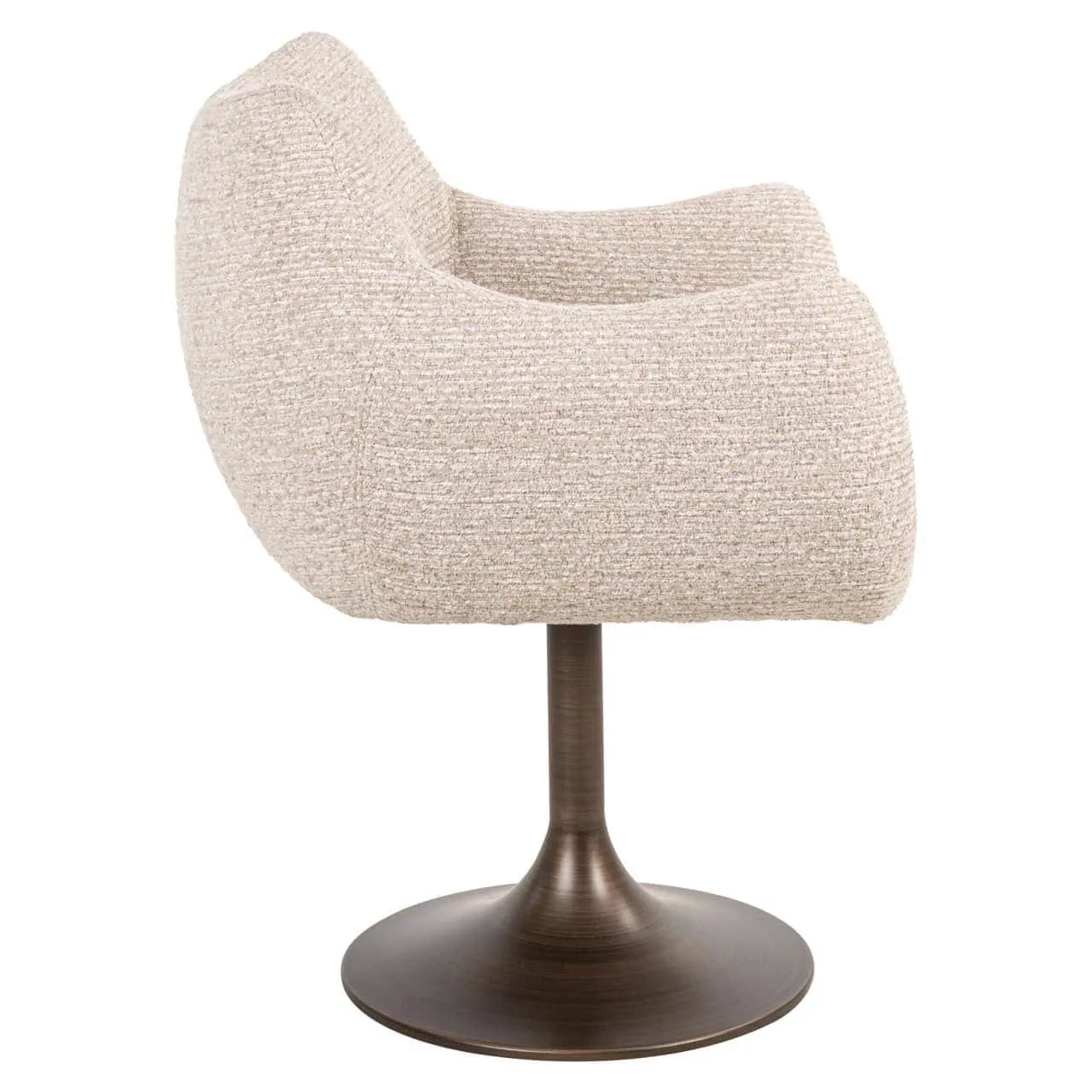 Eetkamerstoel Aldo natural linear swivel van Richmond Interiors, staand op een witte achtergrond, vanuit een zij-aanzicht