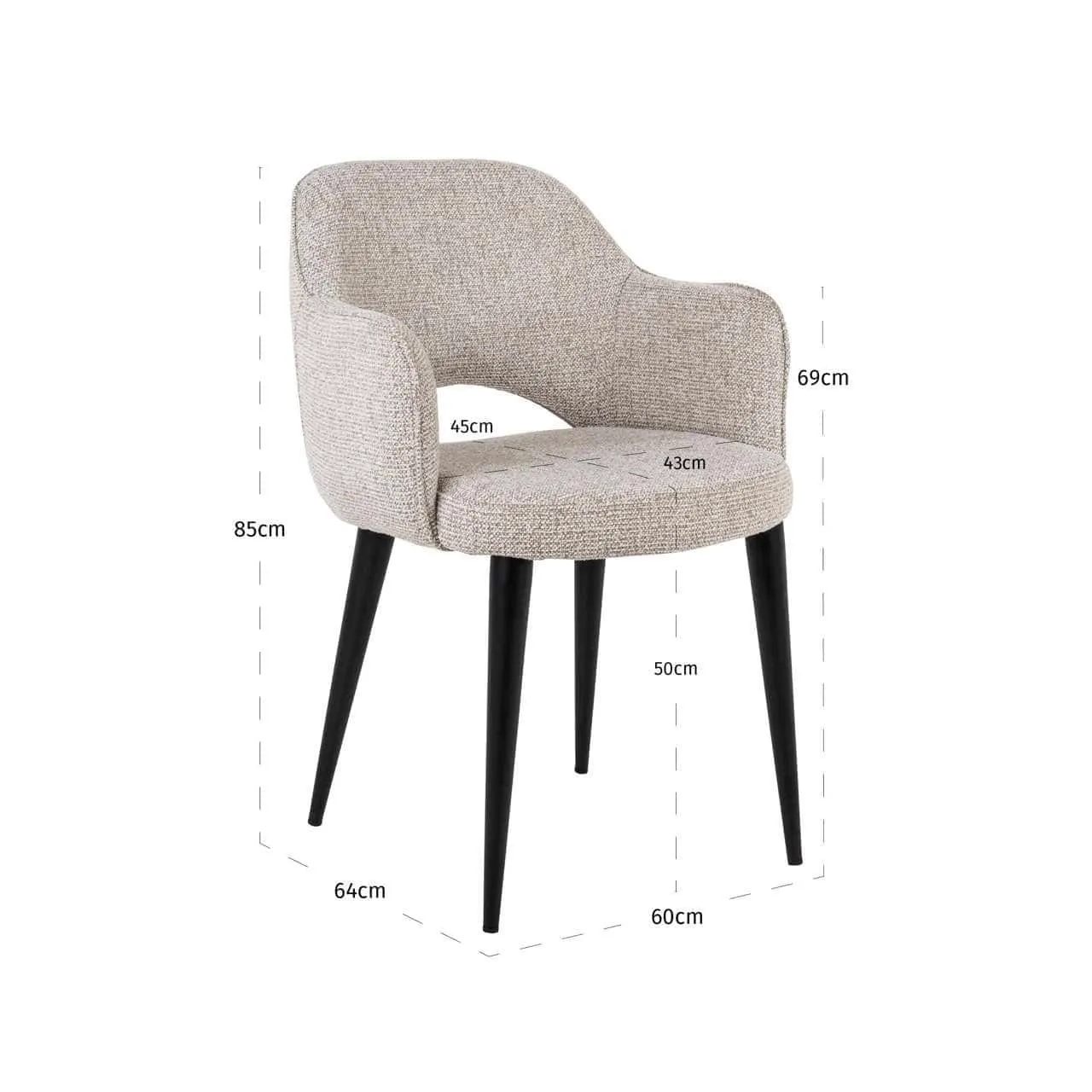 Giovanna dining chair natural fancy flame retardant - Richmond Interiors